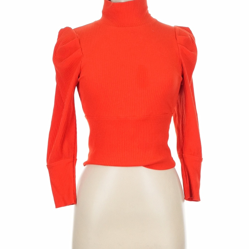 NEW Free People Women's Orange Turtleneck Top M